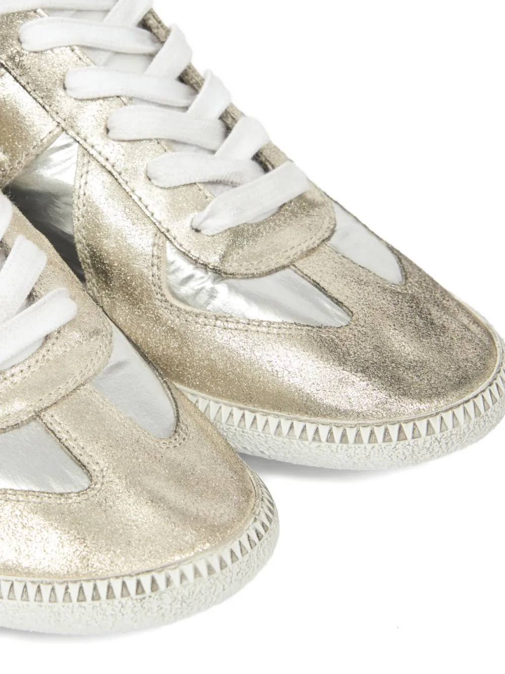 Maison Margiela leather low-top sneakers Gold