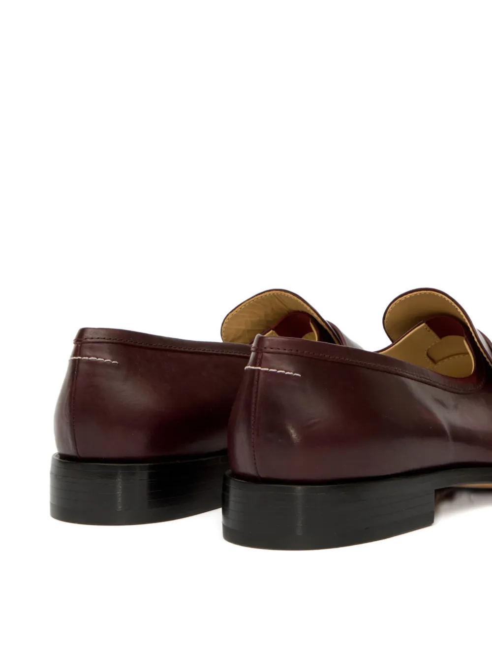 MM6 Maison Margiela Tabi leather loafers Red