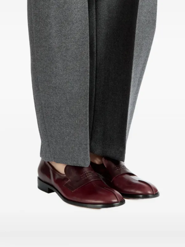 MM6 Maison Margiela Tabi レザーローファー | レッド | FARFETCH JP