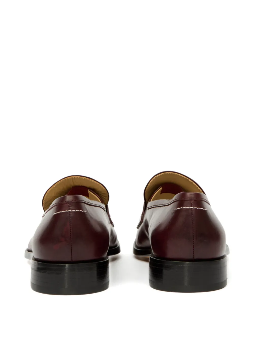 MM6 Maison Margiela Tabi leather loafers Red