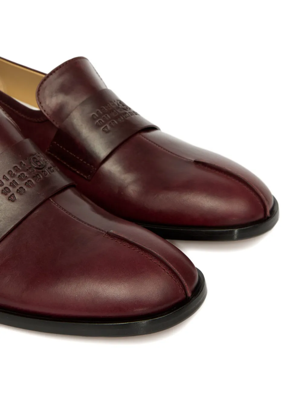 MM6 Maison Margiela Tabi leather loafers Red