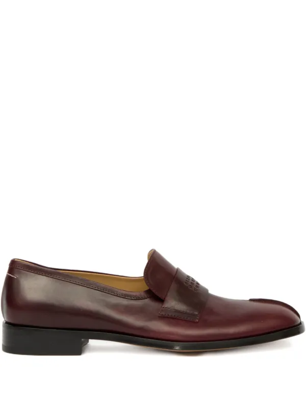 MM6 Maison Margiela Tabi レザーローファー | レッド | FARFETCH JP