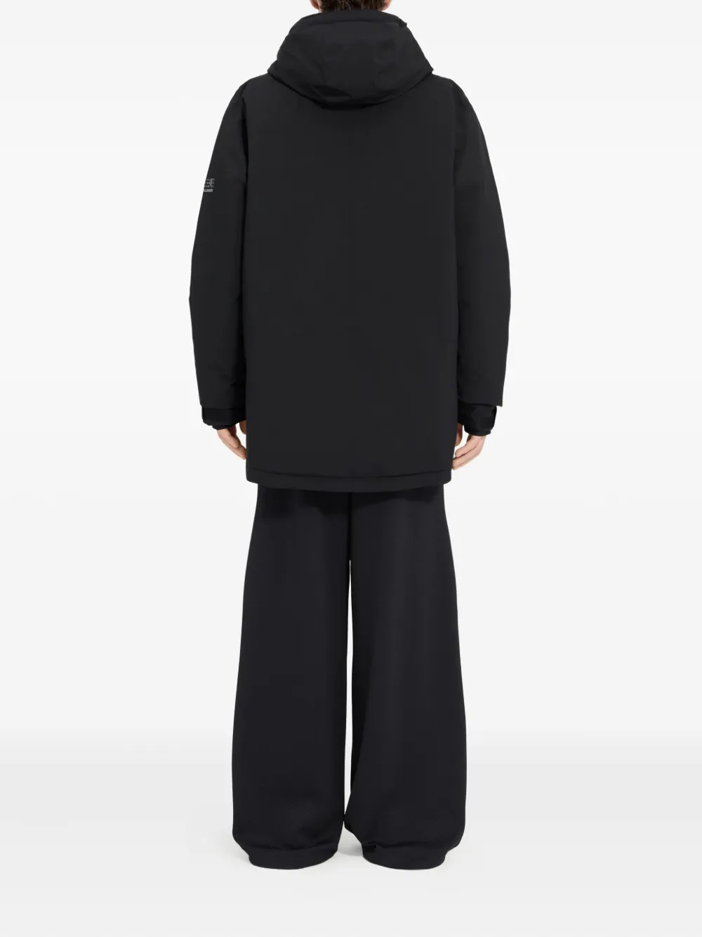 Mm6 Maison Margiela Hooded Zip-front Bomber Jacket In Black