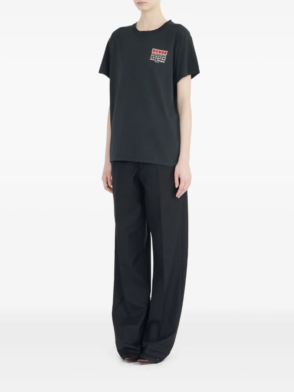 Maison Margiela Numbers-print T-shirt Zwart
