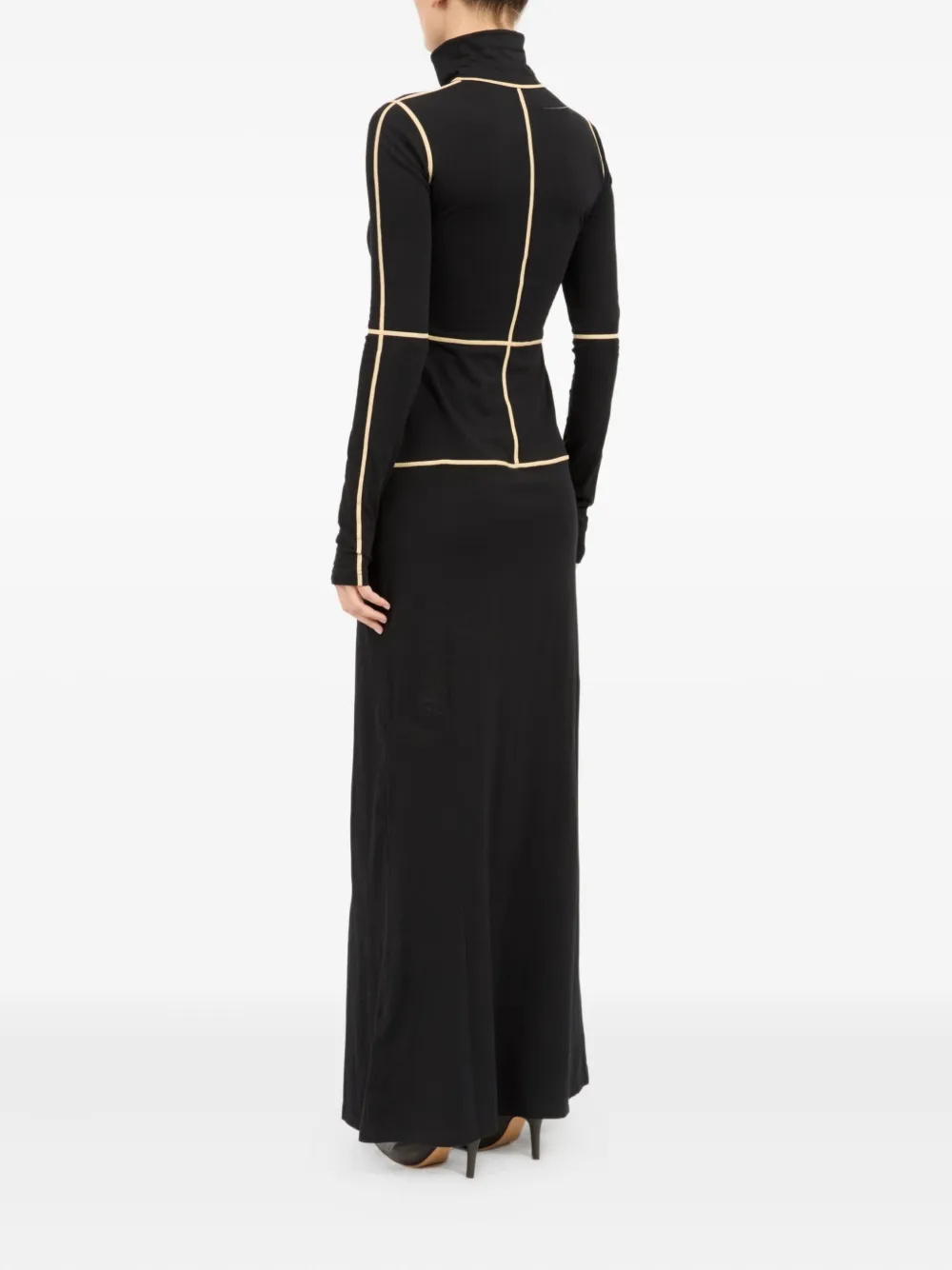 MM6 Maison Margiela Jurk met col en vlakken Zwart