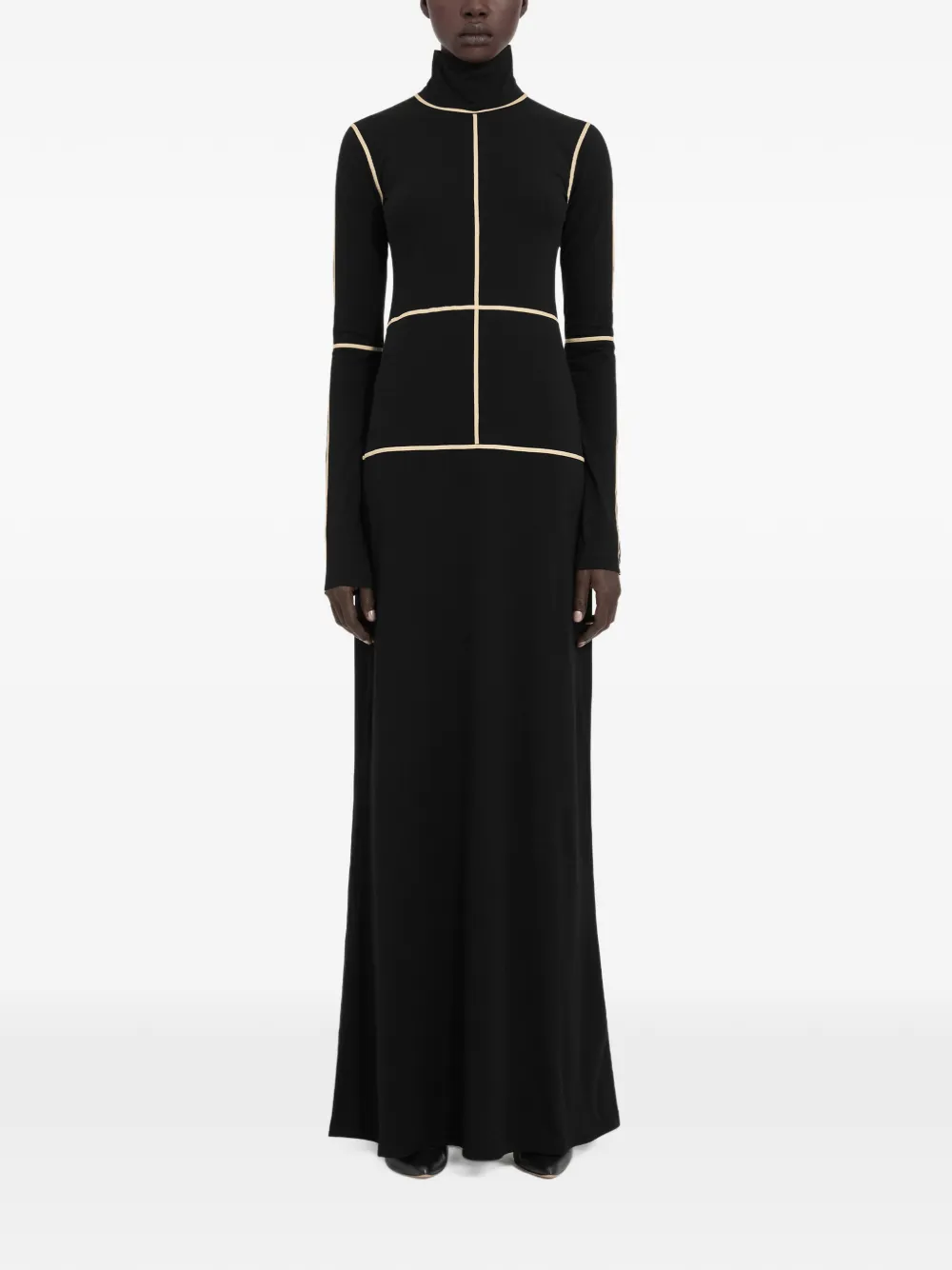 MM6 Maison Margiela panelled turtleneck dress - Nero