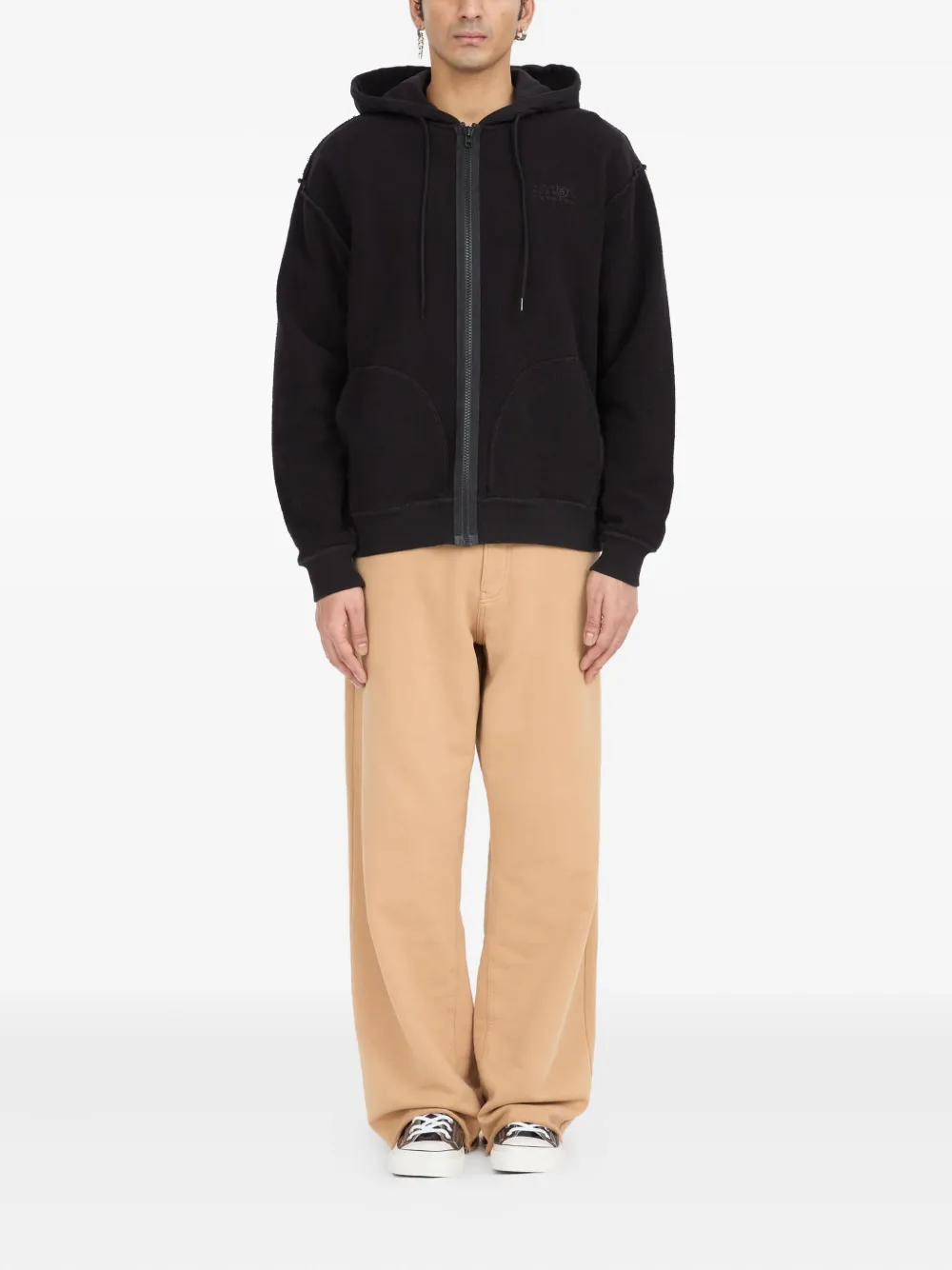 MM6 Maison Margiela Katoenen jack met capuchon Zwart