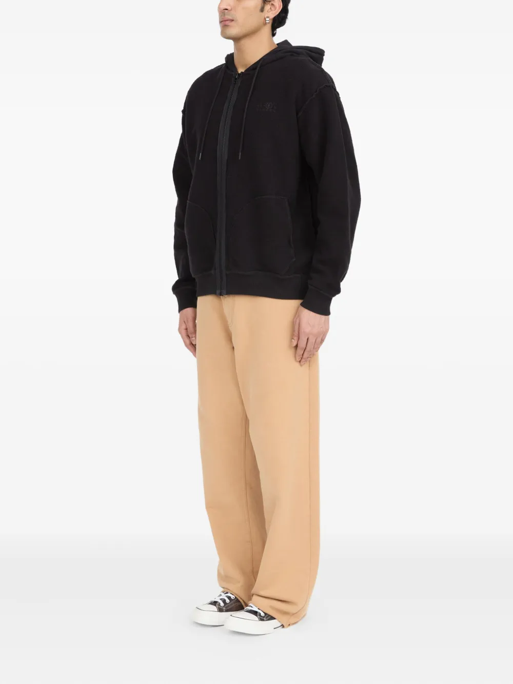 MM6 Maison Margiela Katoenen jack met capuchon Zwart