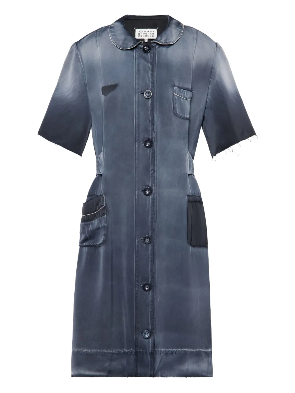 Maison Margiela Button-fastening Midi Dress In Blue