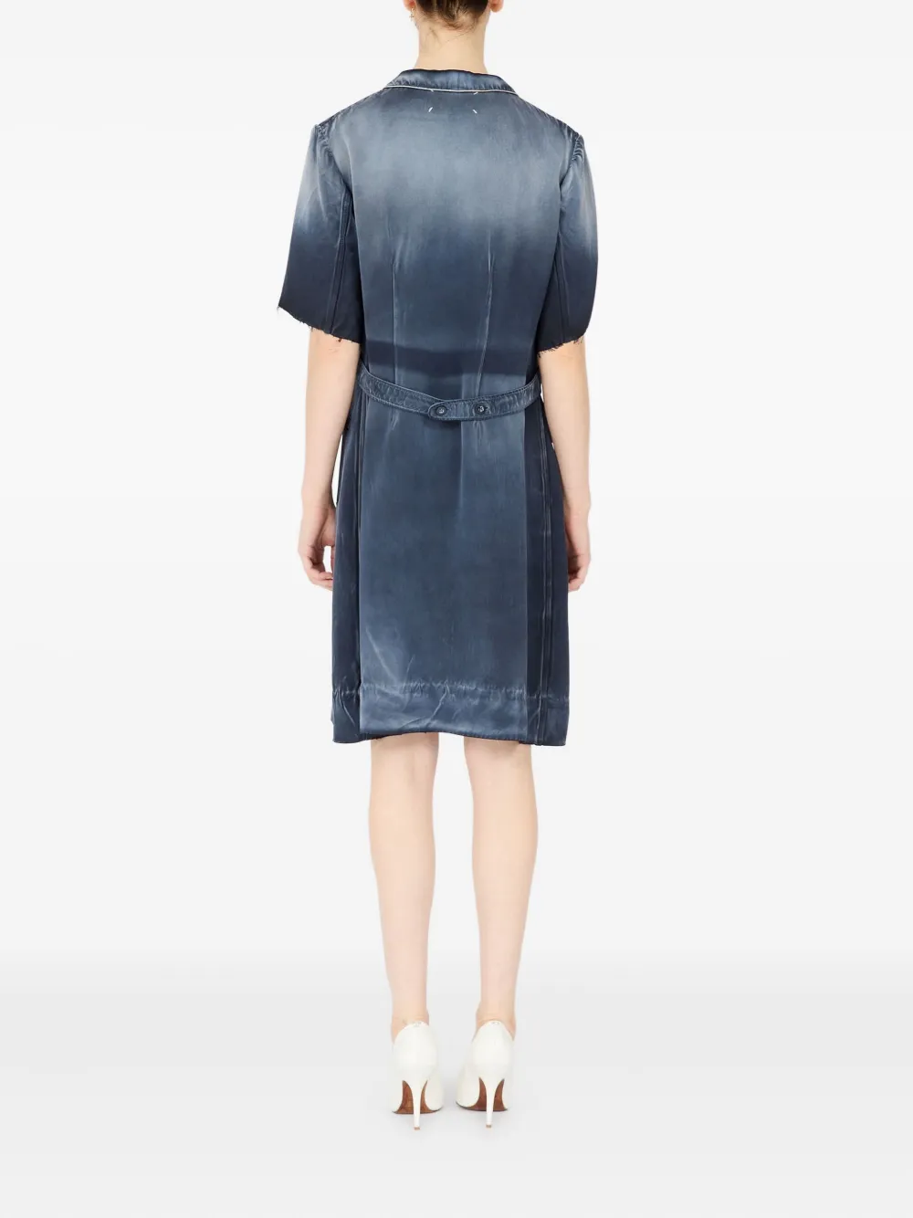 Maison Margiela Button-fastening Midi Dress In Blue