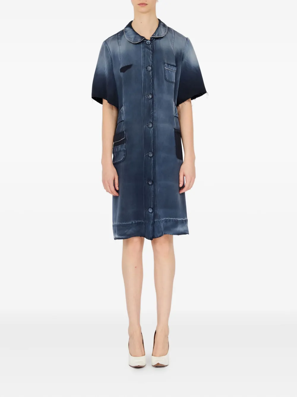 Maison Margiela Midi-jurk met knoopsluiting - Blauw