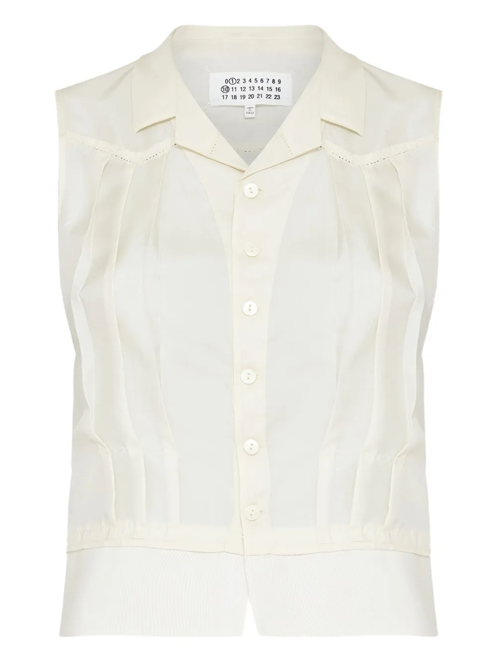 Maison Margiela pleated sleeveless blouse Beige