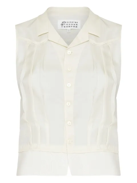 Maison Margiela pleated sleeveless blouse