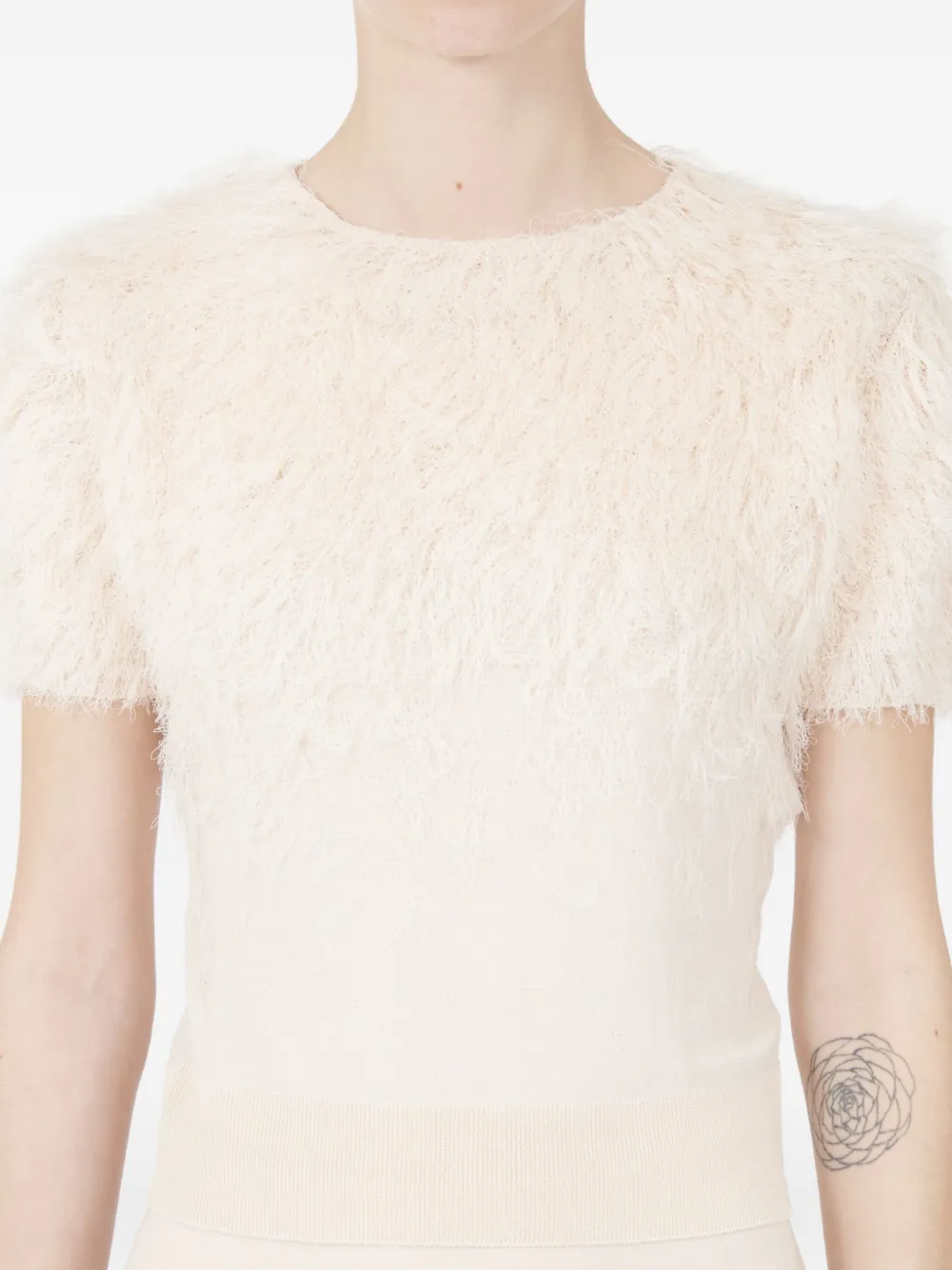 Maison Margiela fluffy crew-neck top Beige