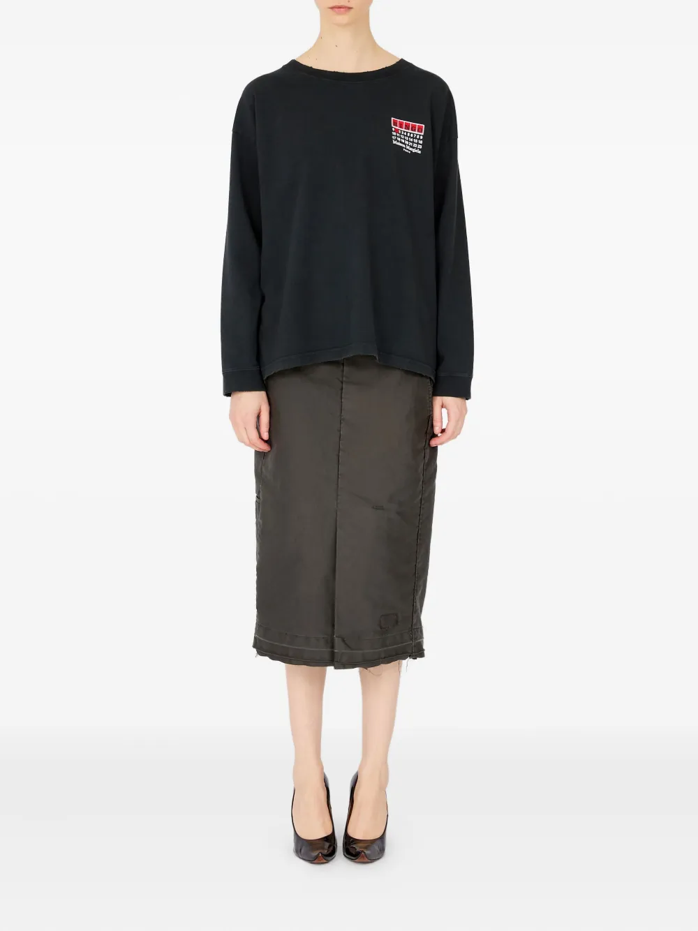 Maison Margiela Katoenen sweater met bingoprint Zwart