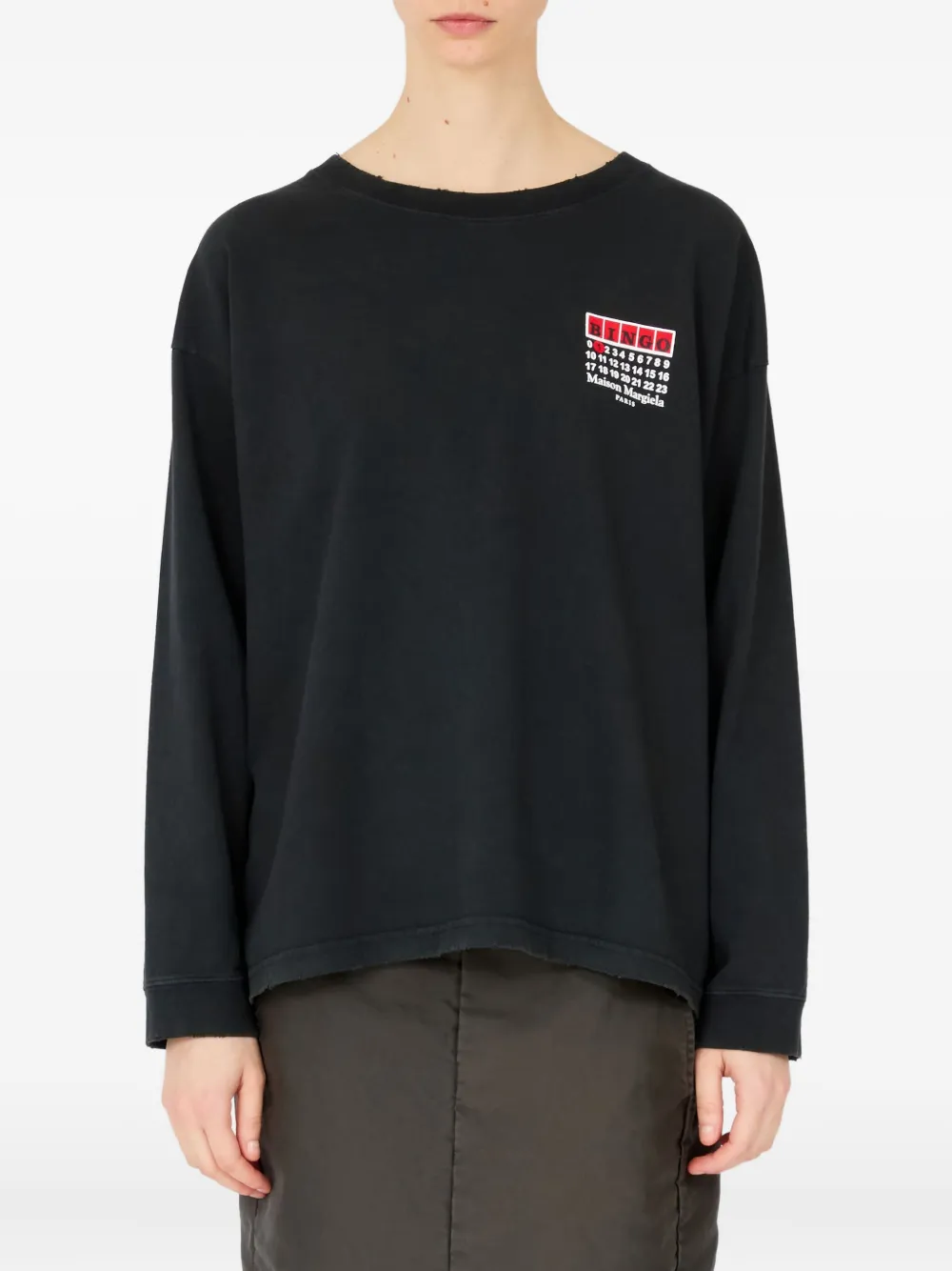 Maison Margiela Katoenen sweater met bingoprint Zwart
