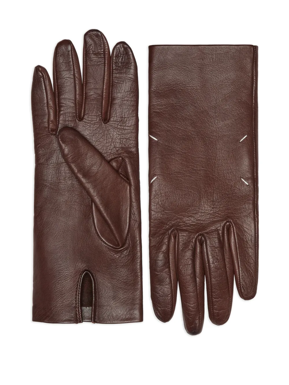 Maison Margiela Leren vingerloze handschoenen - Bruin