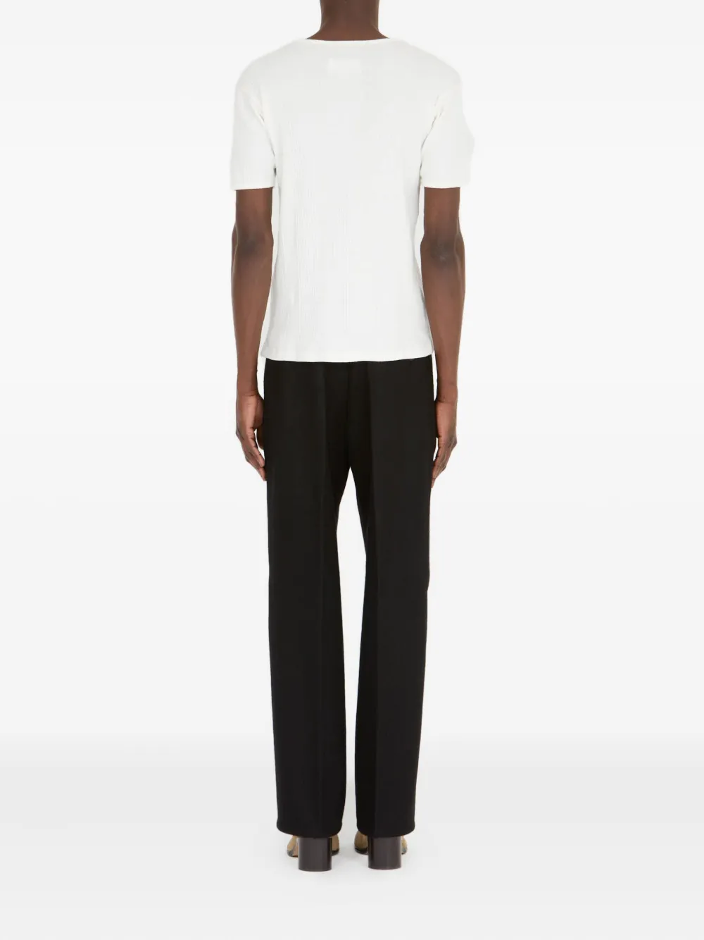 Maison Margiela Geribbeld T-shirt met ronde hals Wit