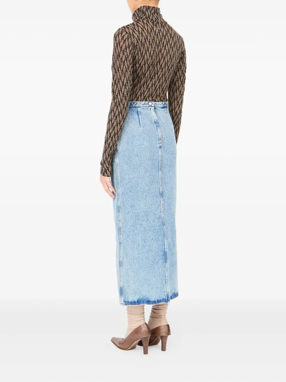 MM6 Maison Margiela Rok met denim vlakken Blauw