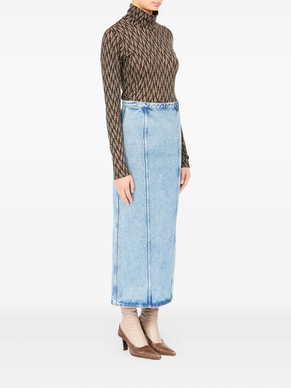 MM6 Maison Margiela Rok met denim vlakken Blauw