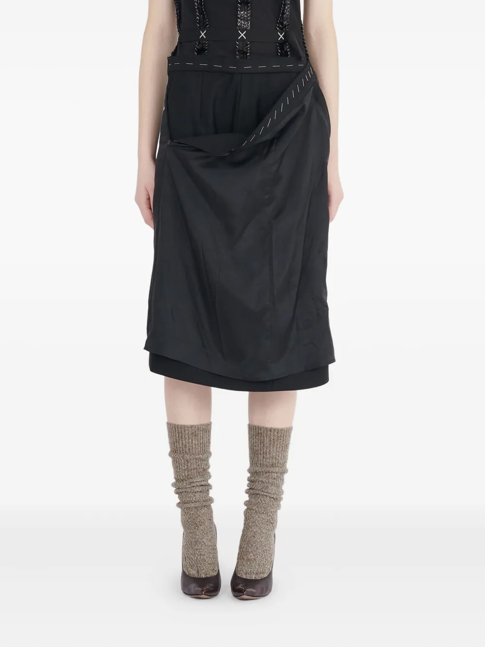 Maison Margiela Strapless Midi Dress In Black