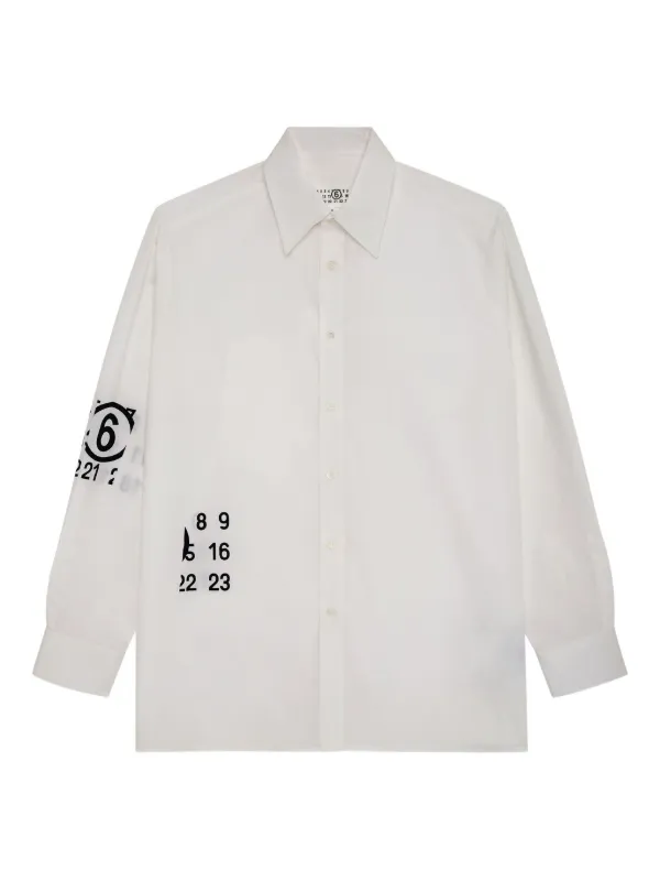 超美品　MM6 Maison Margiela 23AW ロゴロングスリーブ MM6 Maison Margiela ロングスリーブ シャツ | ホワイト