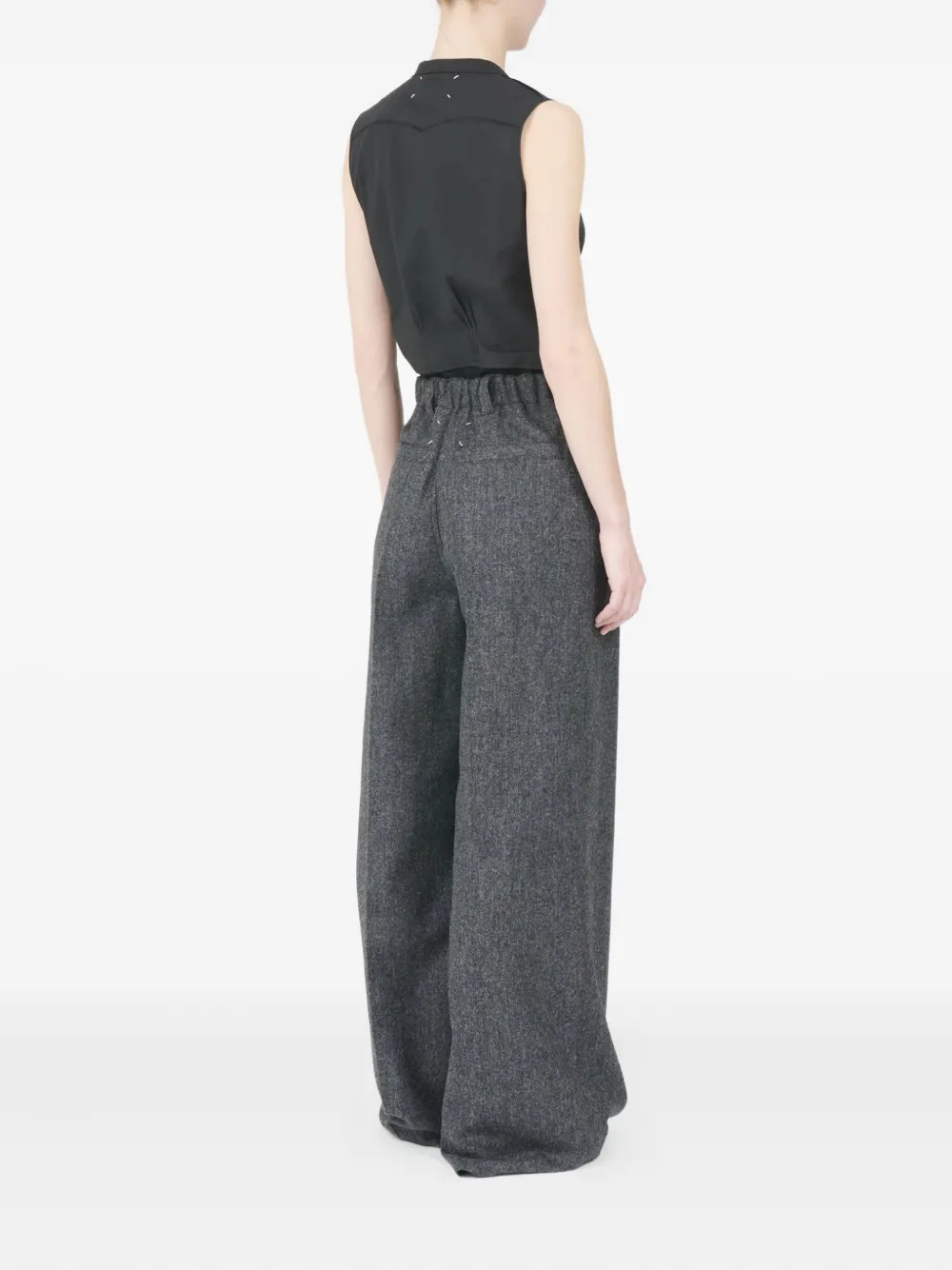 Maison Margiela pleated-front wool trousers Grijs