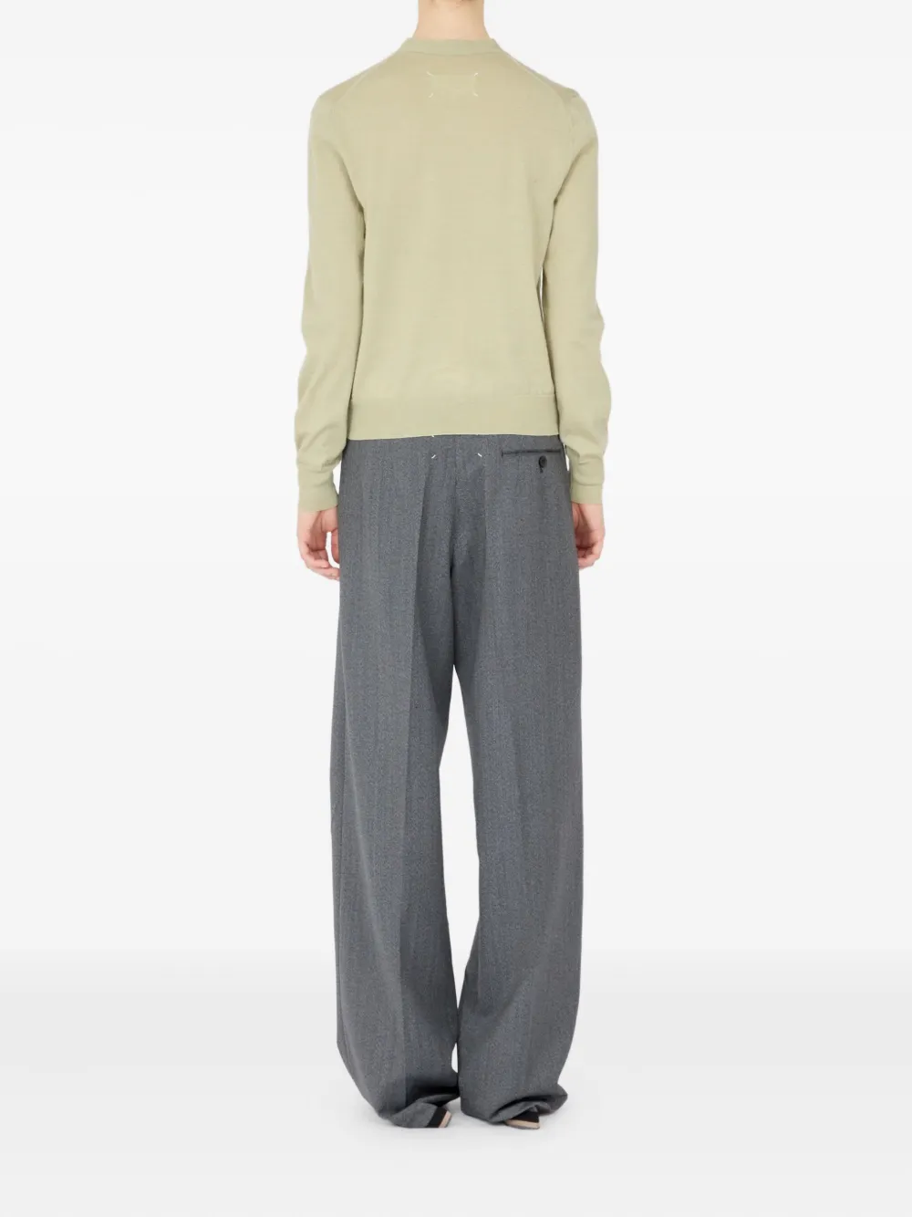 Maison Margiela Wool Cardigan In Green