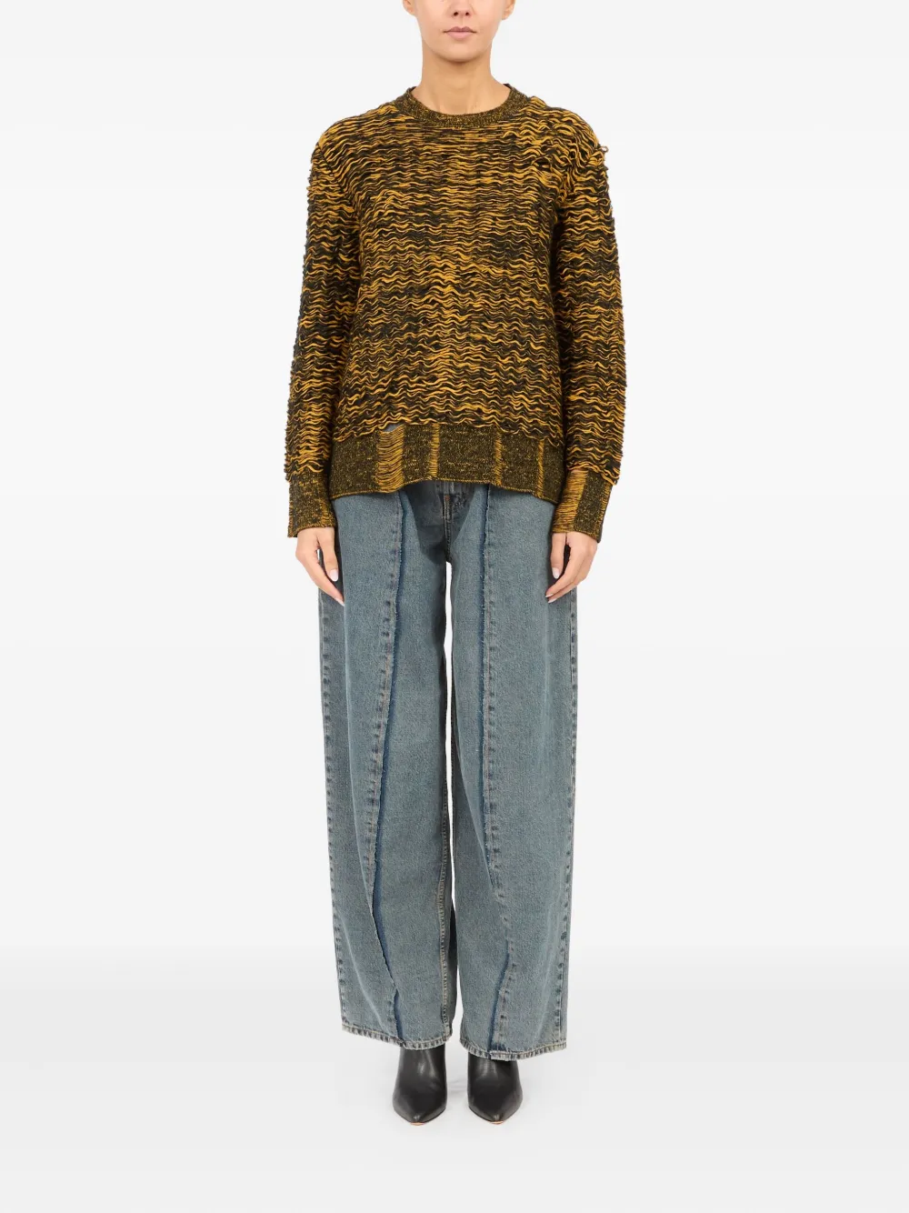 MM6 Maison Margiela Grofgebreide trui Geel