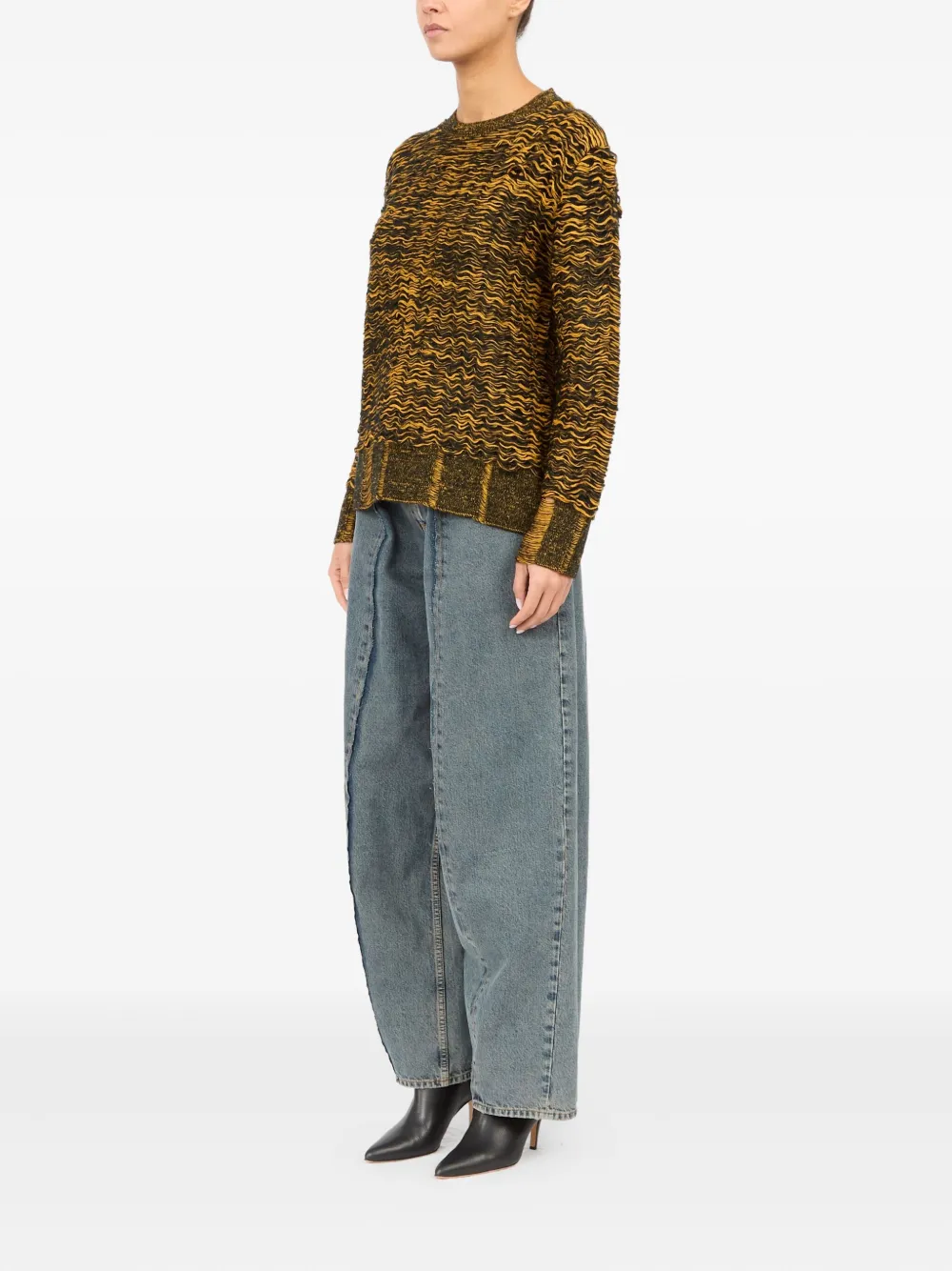 MM6 Maison Margiela Grofgebreide trui Geel