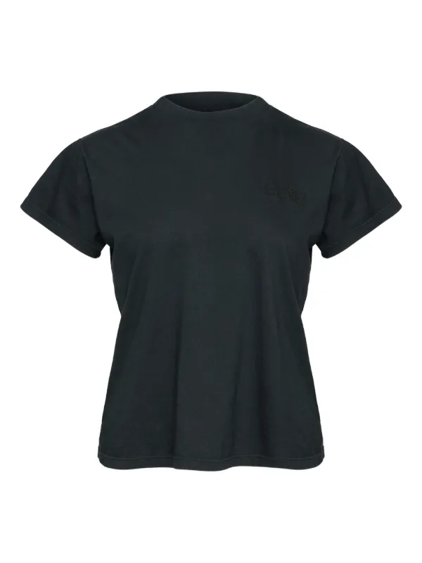 MM6 Maison Margiela Satin-panel Cotton T-shirt in Black