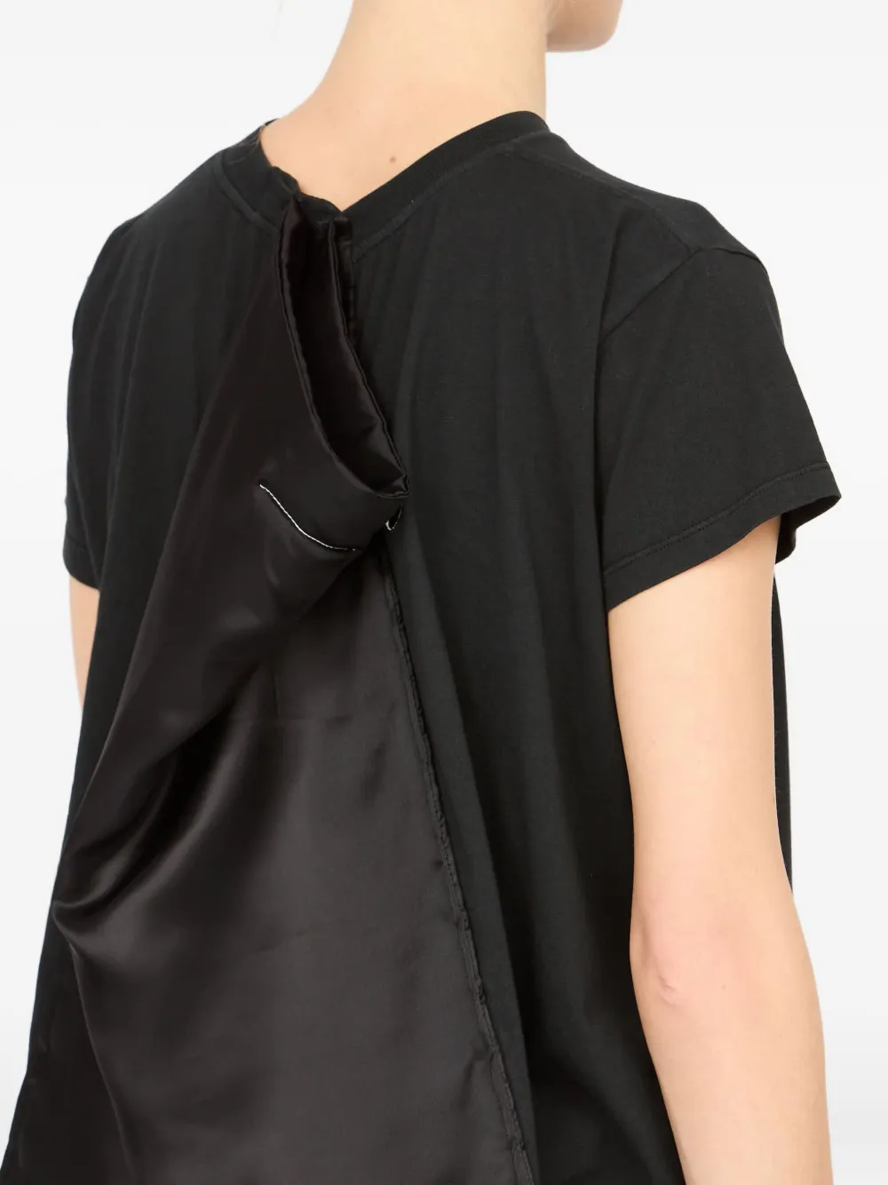 MM6 Maison Margiela Katoenen T-shirt met satijnen vlak Zwart