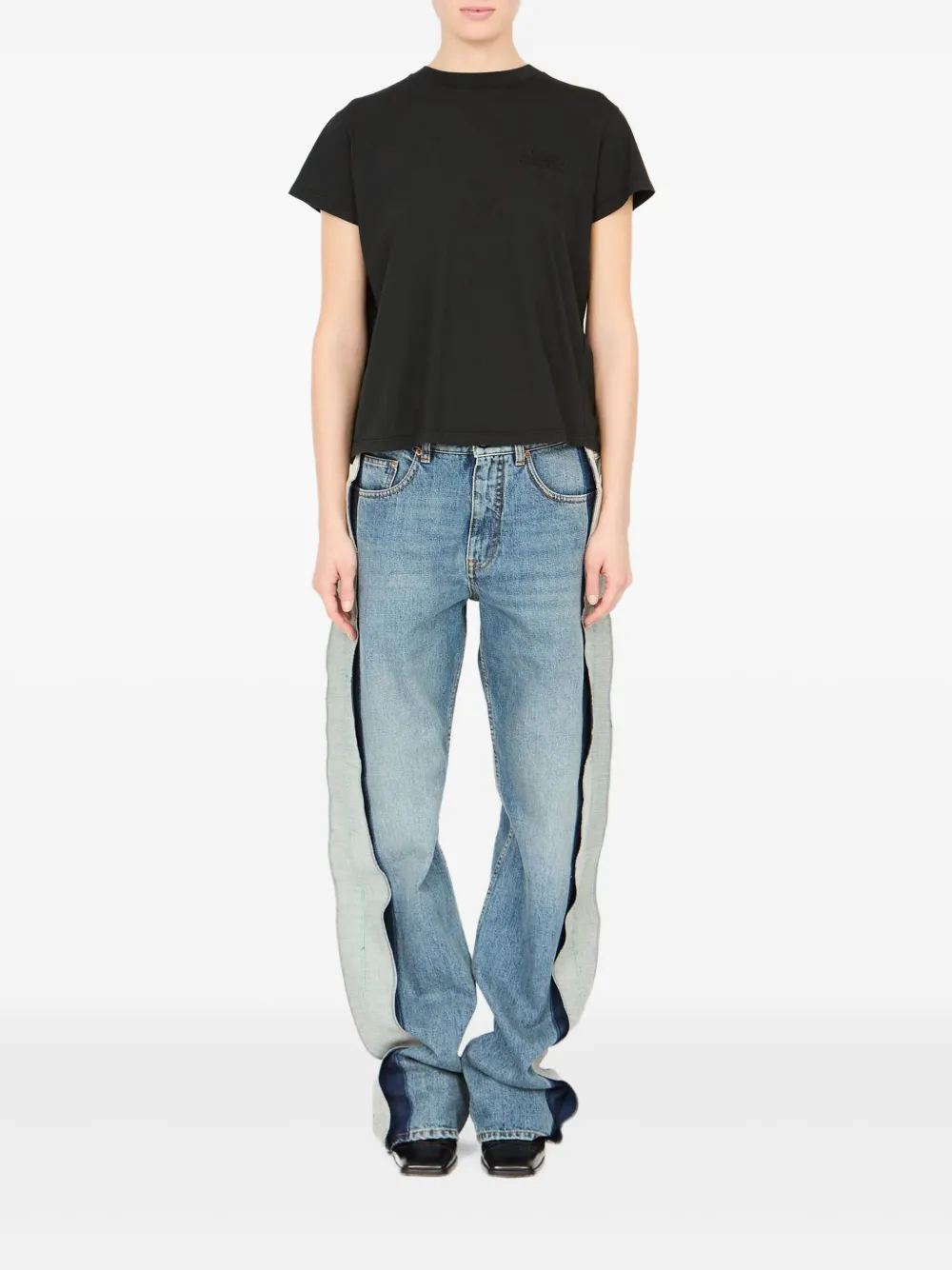MM6 Maison Margiela satin-panel cotton T-shirt | T-Shirts & Jersey Shirts | Image 2