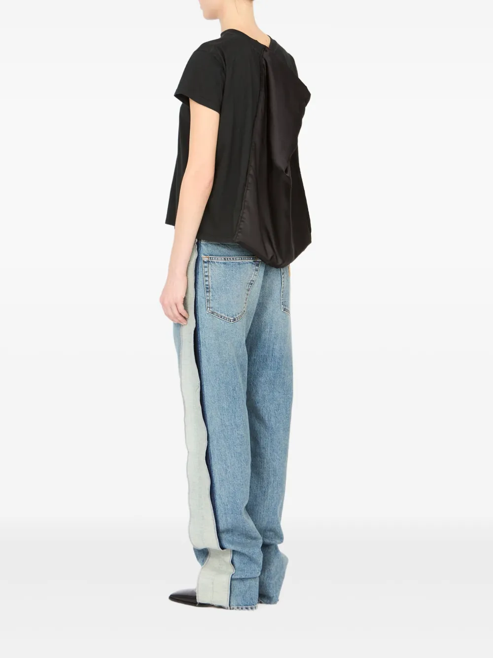 MM6 Maison Margiela Katoenen T-shirt met satijnen vlak Zwart