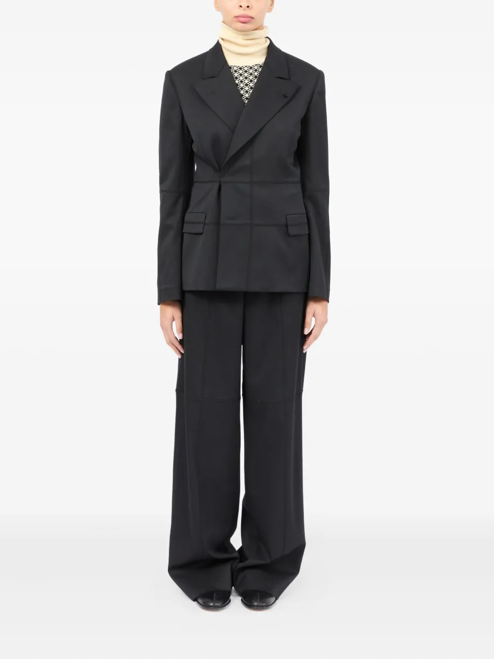 MM6 Maison Margiela peak-lapels blazer Zwart
