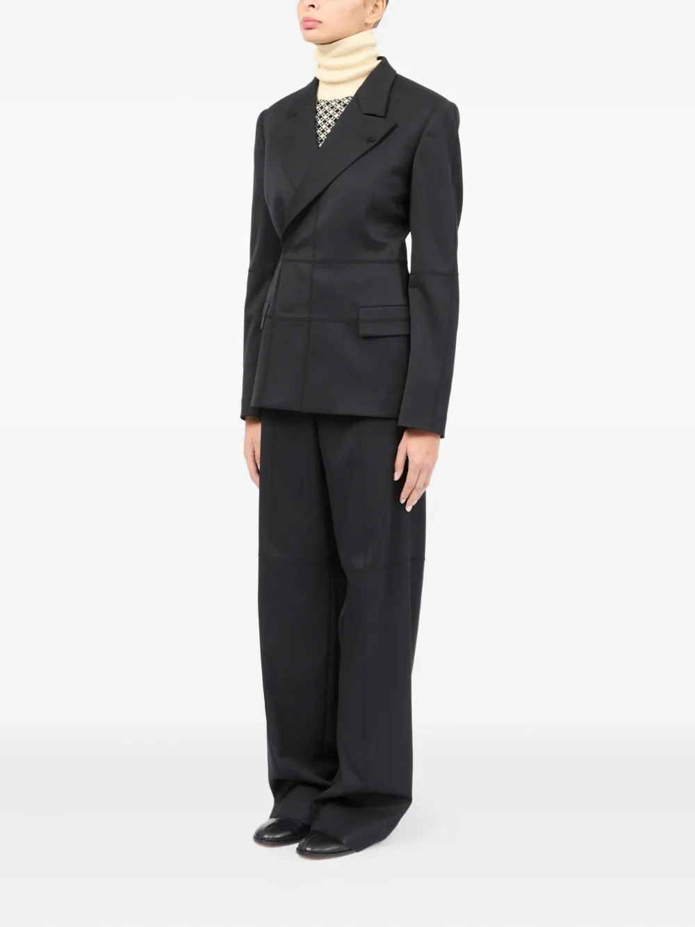 MM6 Maison Margiela peak-lapels blazer Zwart