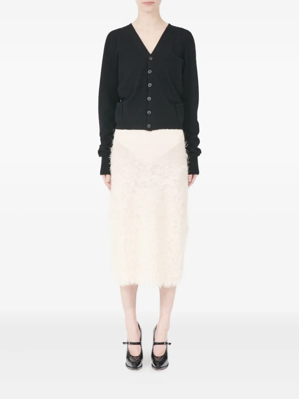 Maison Margiela Wool Cardigan In Black