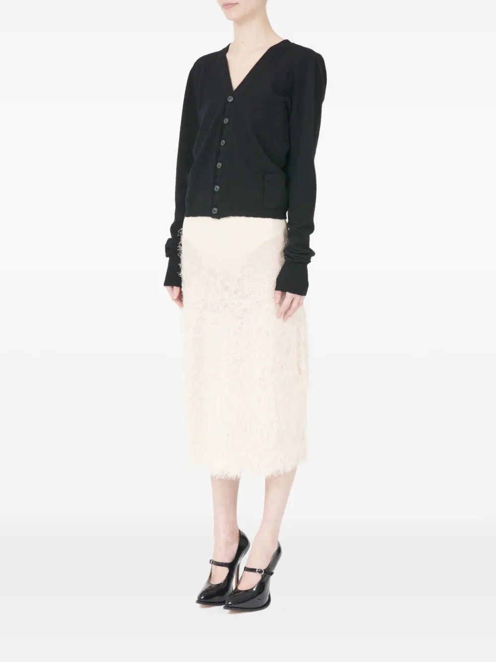 Maison Margiela Wool Cardigan In Black