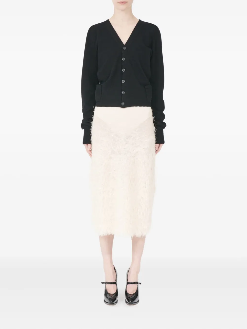 Maison Margiela Wool Cardigan In Black