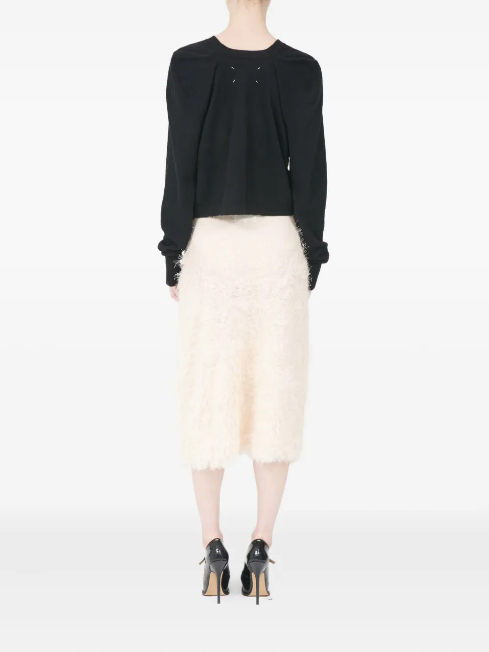 Maison Margiela Wool Cardigan In Black
