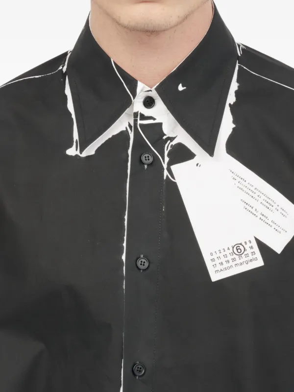 MM6 Maison Margiela コントラストステッチ シャツ | ブラック