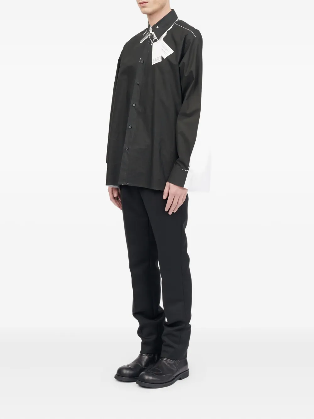 MM6 Maison Margiela Overhemd met contrasterend stiksel Zwart