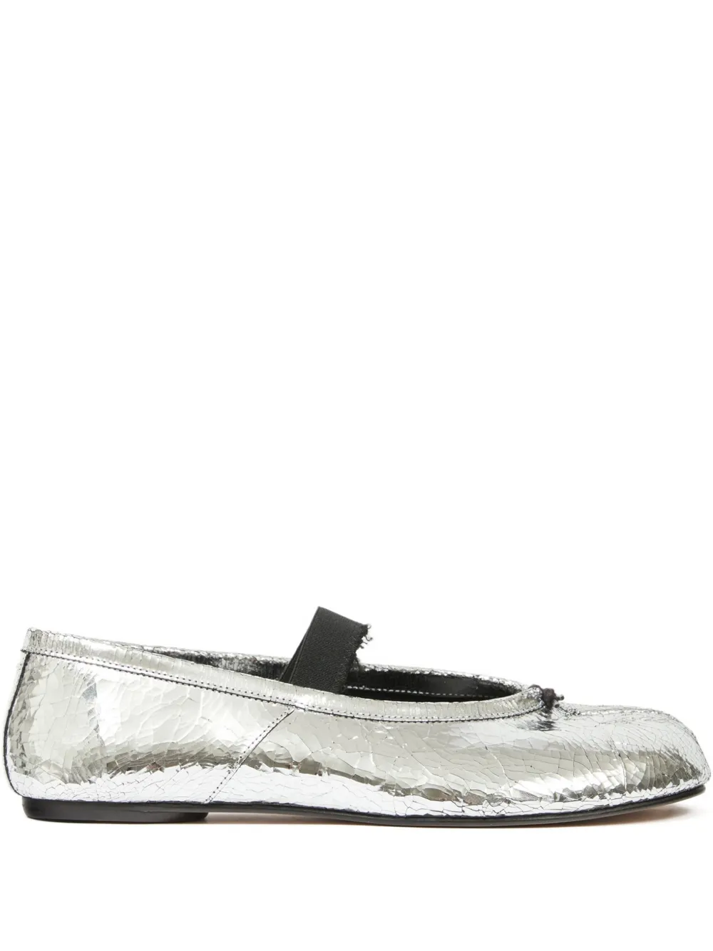 Maison Margiela Tabi leren ballerina's Zilver