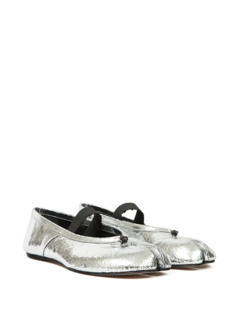 Maison Margiela Tabi leren ballerina's - Zilver