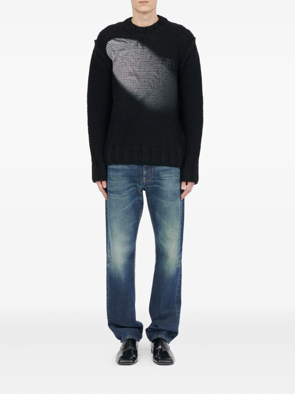 MM6 Maison Margiela Gebreide trui met textuur - Blauw