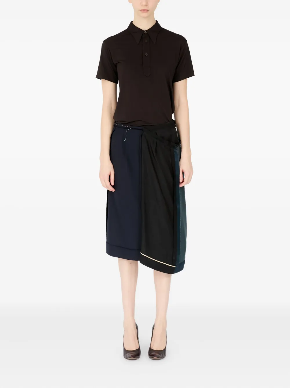 Maison Margiela Asymmetrische midi-rok - Blauw