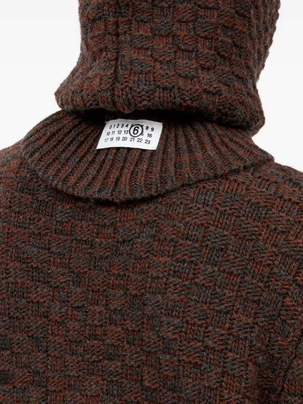 MM6 Maison Margiela Knitted Balaclava | Brown | FARFETCH