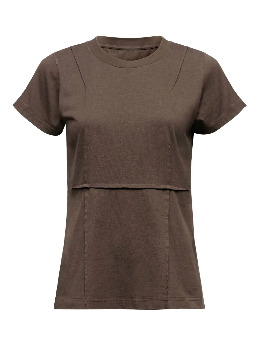 Mm6 Maison Margiela Panelled Short-sleeve T-shirt In Brown