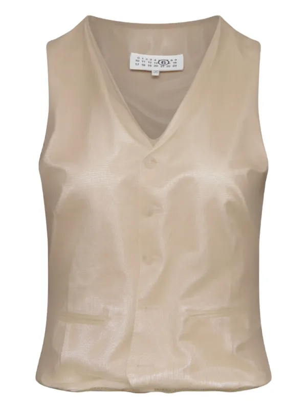 MM6 Maison Margiela ボタン サテンベスト | ニュートラル | FARFETCH JP