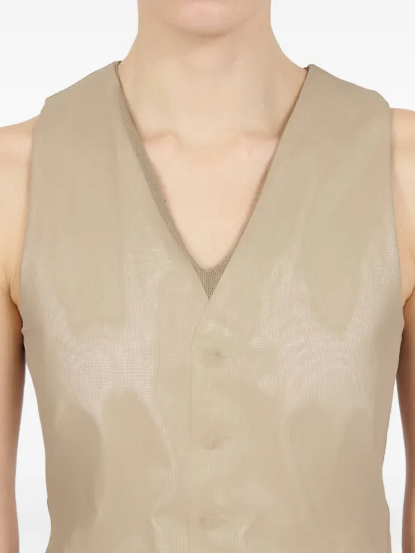 MM6 Maison Margiela ボタン サテンベスト | ニュートラル | FARFETCH JP